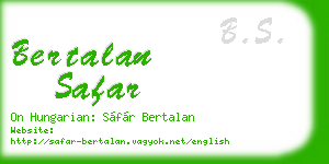 bertalan safar business card