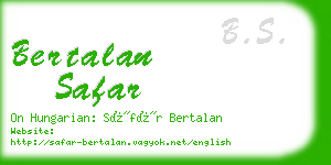 bertalan safar business card